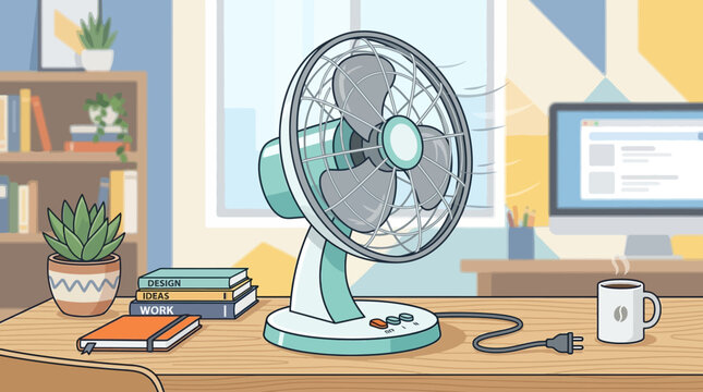 retro tv with a fan