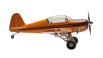 Orange biplane with dark stripes and canopy © Elowen