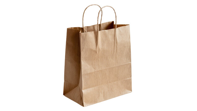 Brown paper shopping bag with handles