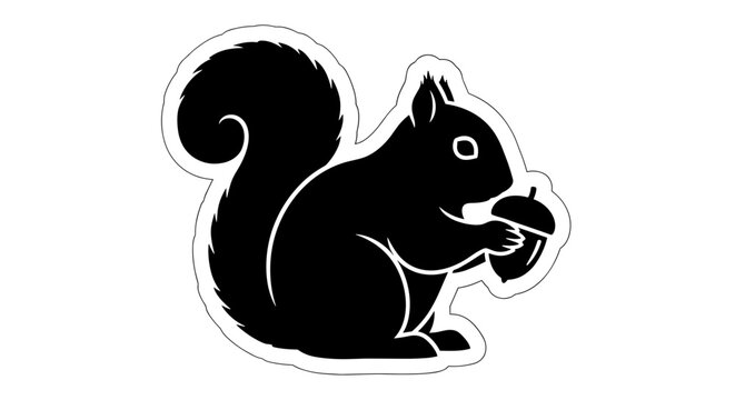 Black Squirrel Silhouette Icon.