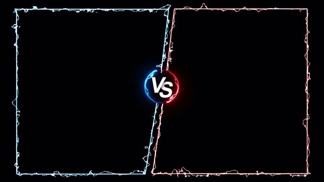 Electric Versus Screen Frame Overlay with Neon Energy Effect.