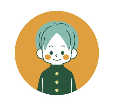 笑顔の男子学生のアイコン