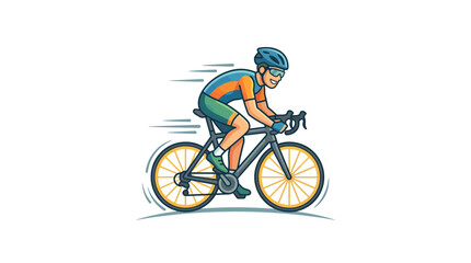 Obraz premium Professional Athlete Cycling on Road Bike at High Speed Vector Illustration