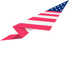 Obraz premium American flag corner ornament border, vector flat illustration of patriotic stars and stripes decoration for fourth of july design