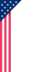 Obraz premium American flag corner ornament border, vector flat illustration of patriotic stars and stripes decoration for fourth of july design