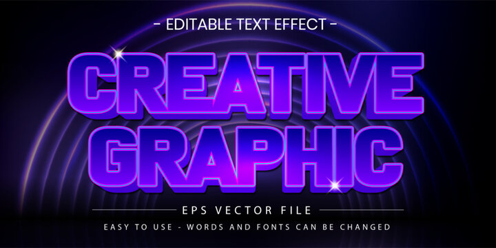 Creative graphic 3d editable text effect vector illustration