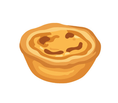 Portuguese egg custard tart pastel de nata vector illustration