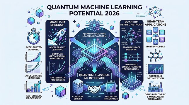 Quantum machine learning potential and future technology infographic