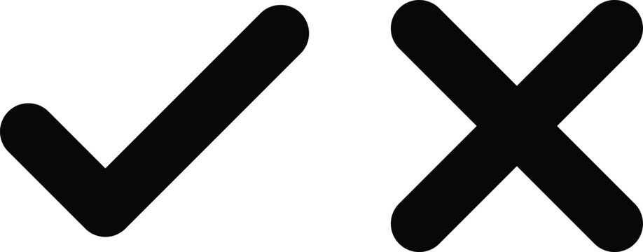 Check and Cross mark icon set. correct and incorrect sign.Yes or no symbols.
Right and wrong icons
