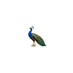 Obraz premium Majestic Peacock Murugan Vahana Transparent PNG Cutout