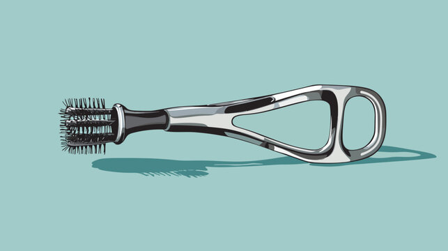 Handheld cleaning brush with black bristles and ergonomic handle