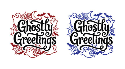 Ghostly greetings halloween typography spooky lettering designs for festive october celebrations and merchandise © Siddikur