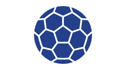Naklejka premium Vector illustration of blue and white soccer ball on plain background minimal design