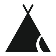 Black silhouette of a teepee tent on white background © AlphaEdgeX