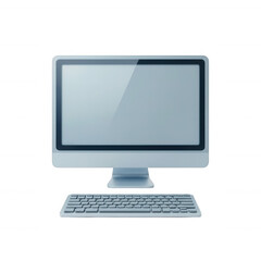 Fototapeta premium Modern Computer Monitor with Keyboard Transparent Background