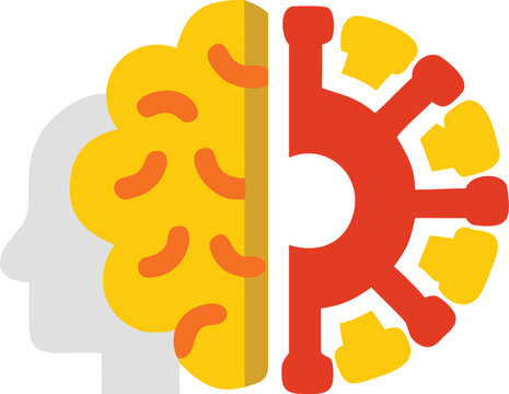Abstract Illustration of Brain and Virus for Medical and Health Topics