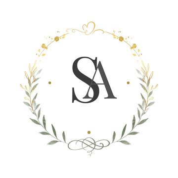 black and white ribbon with flowers SA logo PNG