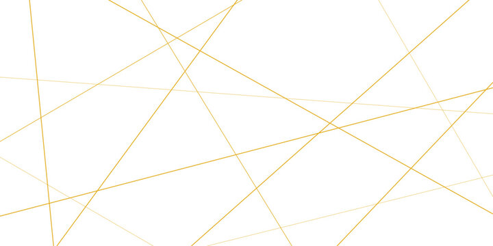 Minimal luxury geometric background with thin metallic intersecting gold lines on transparent vector surface design