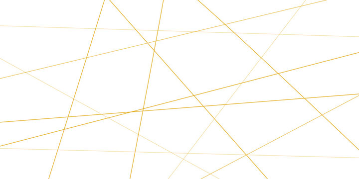 Minimal luxury geometric background with thin metallic intersecting gold lines on transparent vector surface design