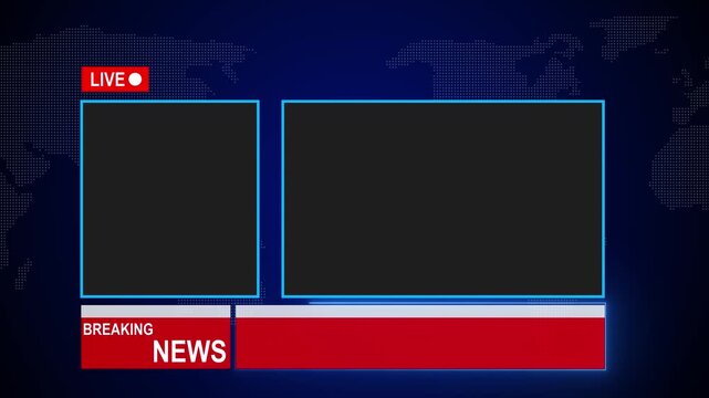 Breaking news green screen mockup with Lower third, green screen reporting breaking news in tv channel studio, news in broadcasting studio with green screen live text, 4k quality animation video.