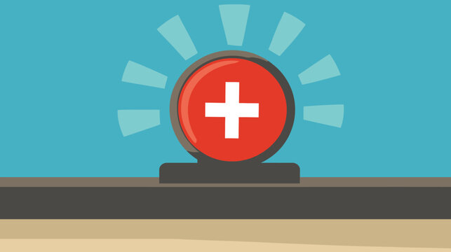 Illustration of a red emergency siren with a white cross symbol on it