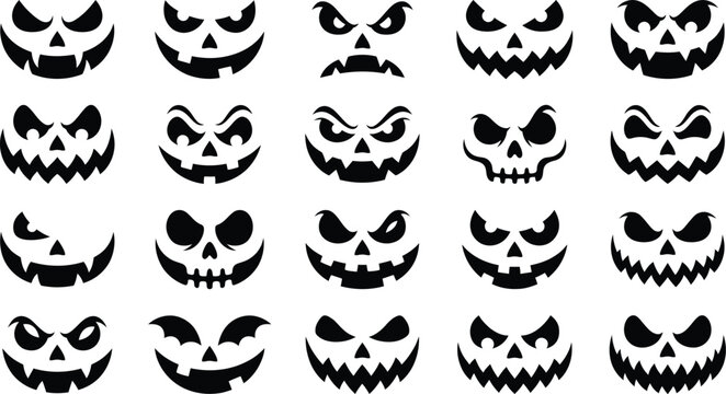 Halloween pumpkin and skull stencils