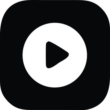 Vector Illustration of Play Button Icon in Minimalist Style