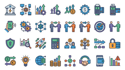 Fototapeta premium Business icons and symbols collection.