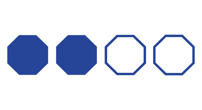 Octagonal And Hexagonal Shapes Flat Blue And White Vector Illustration