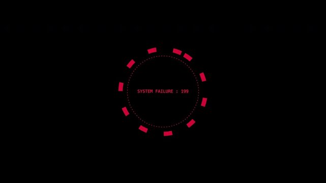 Sci-Fi HUD System Failure Warning Interface 4K Alpha