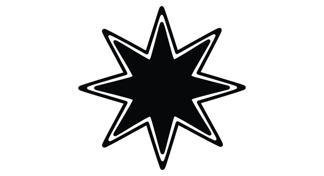 Eight pointed Star Silhouette On White Background A Graphic Design Element