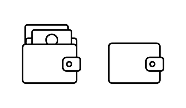 Full wallet, Empty wallet set. set icons on a white background