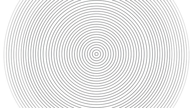 Concentric Circles Pattern, Optical Illusion, Black and White Abstract Background