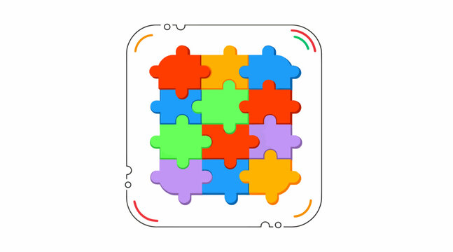 Colorful Jigsaw Puzzle Pieces Assembled