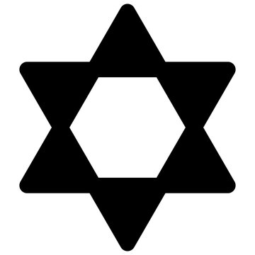 Judaism. Black-filled vector icon.
