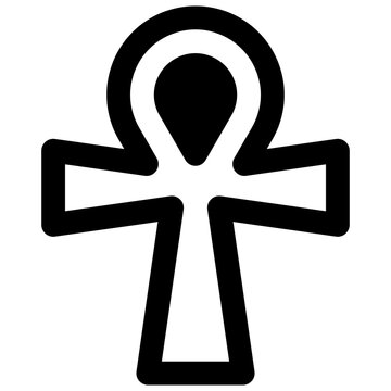 Kemetism. Outlined stroke vector icon with black-filled details.