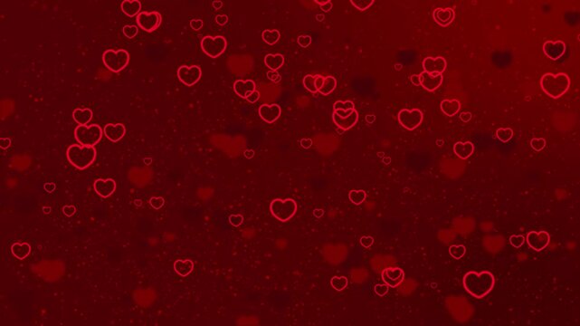 Valentine background animation with Heart flowting. Full HD. 4K