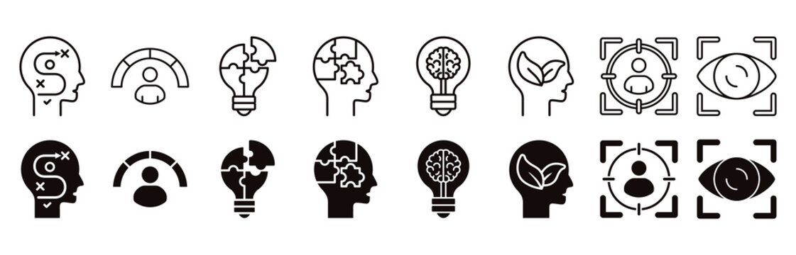 Perception icon set. sensory system and vision vector illustration concept
