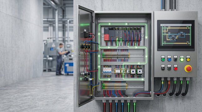 リアルなPLC制御盤とラダーシーケンスによる産業オートメーション