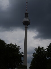 Berlin TV Tower (Fernsehturm Berlin) seen from a boat on the Spree River, Germany © Yaroslav Ivanovych
