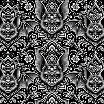 bat face seamless pattern