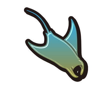 Dynamic manta ray colorful vector illustration
