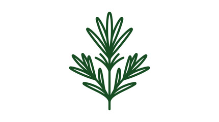 Fototapeta premium Green Rosemary Sprig Icon - Minimalist Herb Illustration