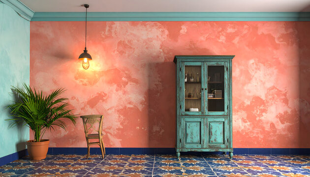 Cuban colonial interior look detailed and full of vibrant Caribbean heritage warm authentic aesthetic photography generative AI