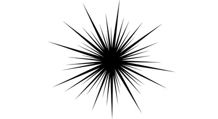 Fototapeta premium Starburst Silhouette Shape On White Background burst