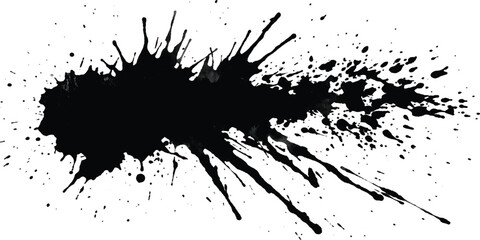 Fototapeta premium ink brushstroke on white background with visible splashes for watercolor style effect. grunge isolated on white background. 2026