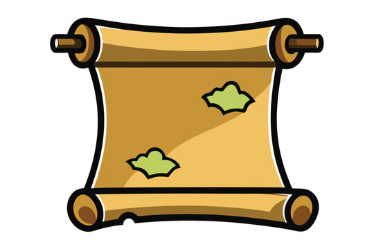 Clean Pixel Map Scroll Silhouette - Simple Navigation & Quest Design Asset