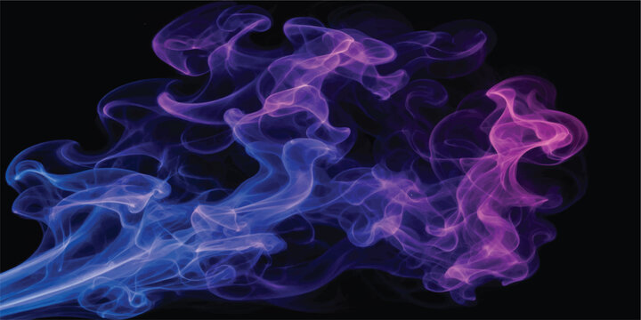 Abstract colorful smoke or fog in neon pink and blue light with abstract colorful background ethereal gradient atmosphere darkness decoration electric illuminated marbling performance