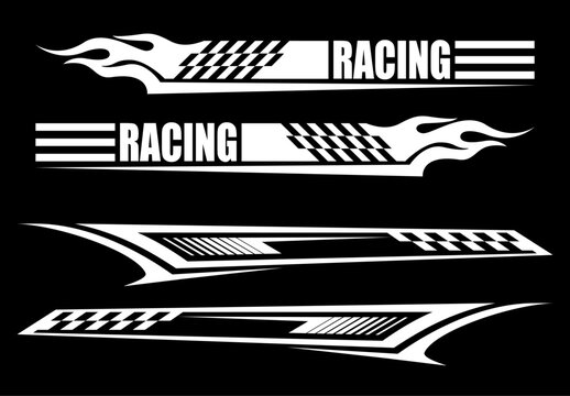 Side car body vector stripes decal. Vehicle vector Decal Stripes for the both parts.