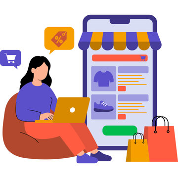 Online Business and E-Commerce Illustration